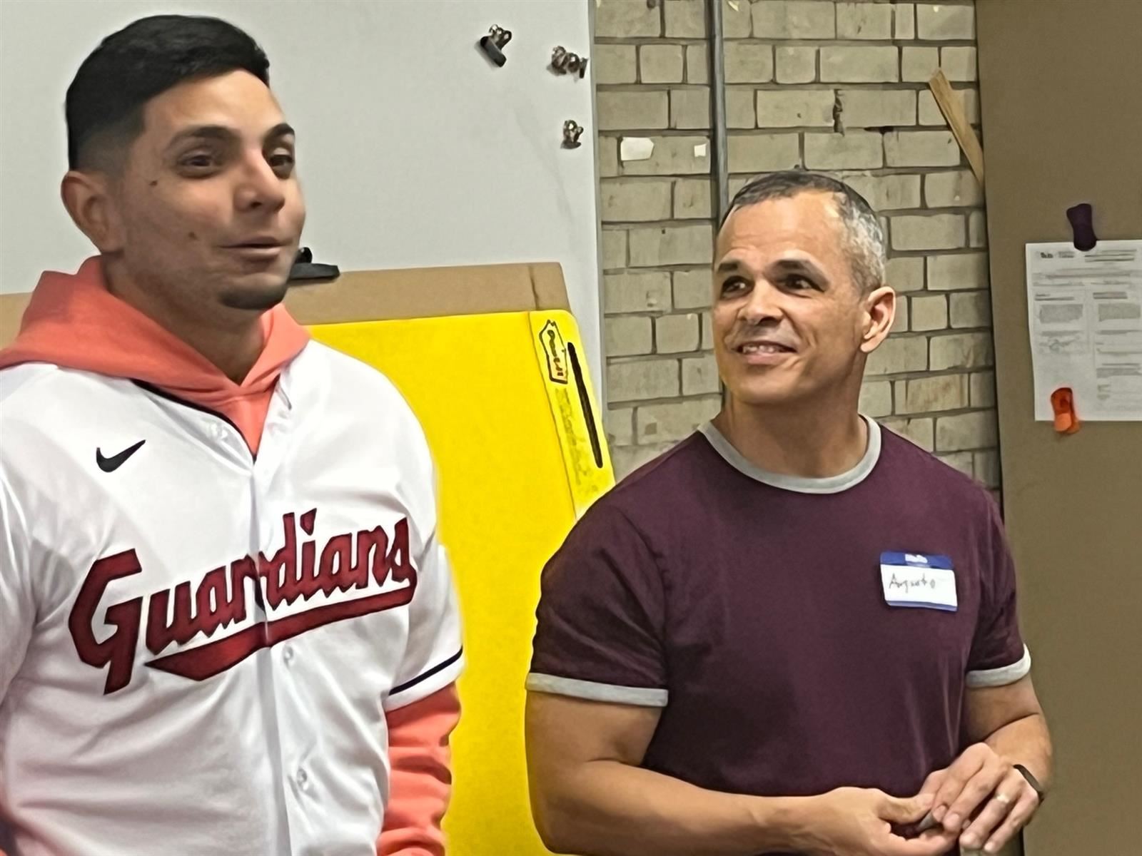  Cleveland Guardians Shortstop Andres Gimenez and artist Augusto Bordeloiss visit Tremont Montessori